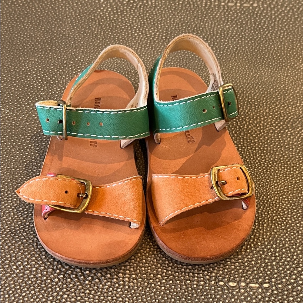 Misha & Puff Stylish Kids Sandals in Green and Tan EUR 27 (US 10)